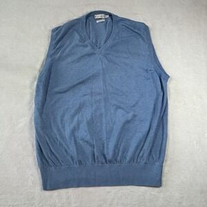 Peter Millar Sweater blue  Vest Mens Size XL Luxury Golf Silk , Cotton, Cashmere